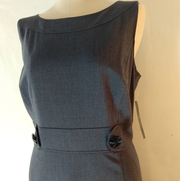 NWT Tahari charcoal grey sheath dress size 16, - Picture 6 of 8